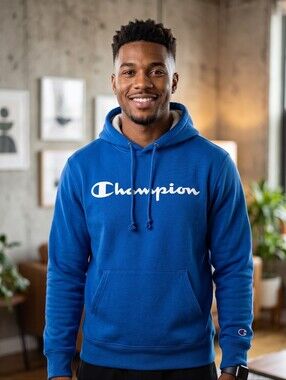 Champion Pullover Hoodie Sweatshirt Authentic Athelticwear Mens Size Small
